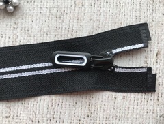 Молния спираль потайная, Т7, L 77 см, чёрный с белым