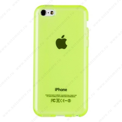 Накладка силиконовый TPU для Apple iPhone 5C глянцевый прозрачный зеленый
