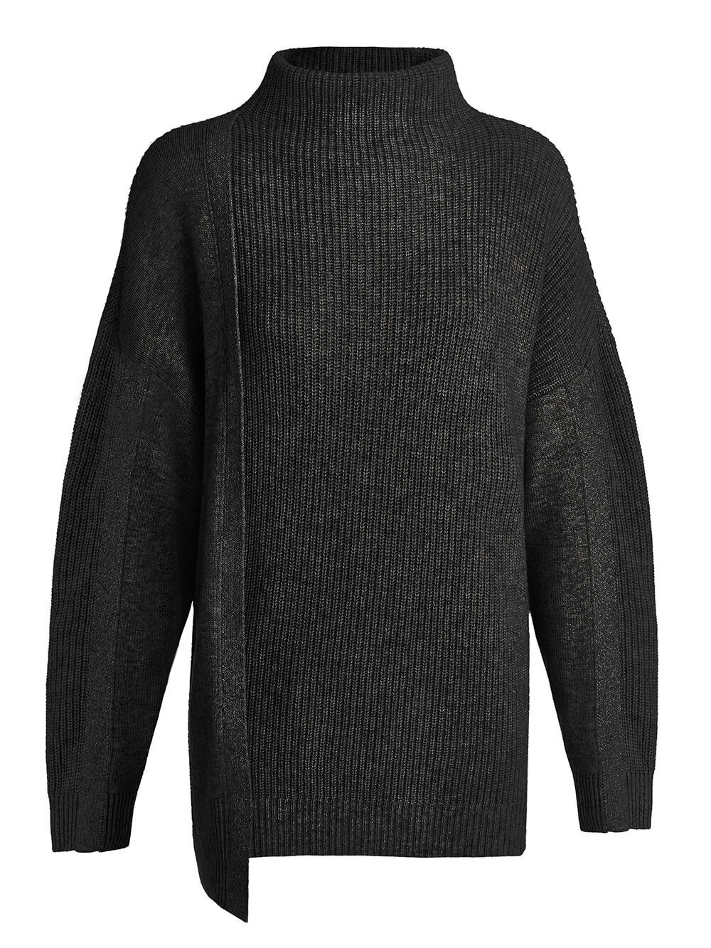 Женский свитер черного цвета из шерсти и кашемира