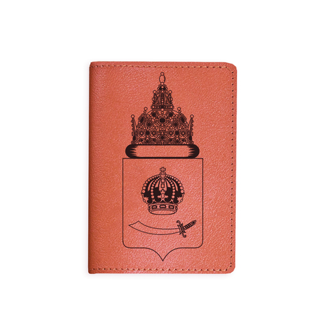 Обложка на паспорт "Герб Астраханской области", рыжая
