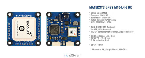 Модуль Matek DRONECAN GNSS M10-L4-3100 AP_PERIPH