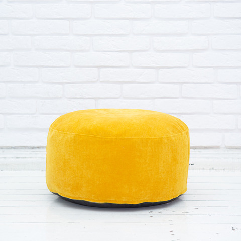 Пуф микровельвет (горчичный)