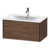 Duravit XViu Тумба подвесная 610x800x480мм, для раковины #234483, 1 ящик, цвет: walnut dark/черный матовый XV40340B221