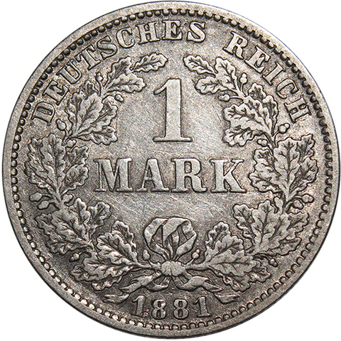 1 марка (E) Германия. 1881 г. VF