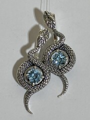 Змея (серьги из серебра)