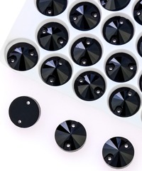 Стразы пришивные хрусталь, d 10 мм, чёрный