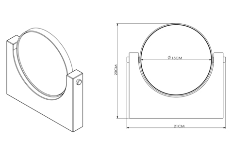 Зеркало 20см Garda Decor вращающееся настольное на подставке