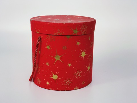 Подарочная коробка Красная круглая 18,5x18,5 см