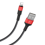 Кабель USB - Lightning 2A Hoco X26 1м (100 см) (Черный с красным)