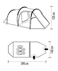 Палатка Talberg Mira 3 зеленый - 2