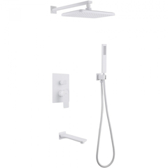 Abber AF8017FW Душевая система Weiss Insel AF8017FW скрытого монтажа с изливом, белый матовый фото