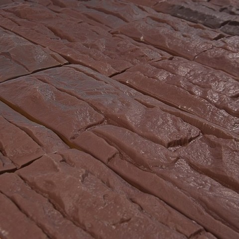 Фасадные панели (Цокольный Сайдинг) Доломит Скалистый Риф Премиум Каштан
