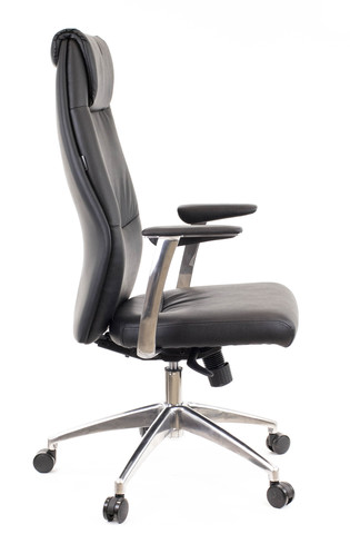 Кресло для руководителя Everprof London Экокожа Черный 129*49*48 Полированный алюминий Механизм качания с асинхронным отклонением сидения и спинки в соотношении 1:3, а также фиксацией кресла в нескольких положениях.