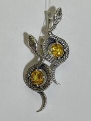 Змея (серьги из серебра)