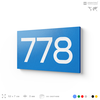 Номер на дверь 778, табличка на дверь для офиса, квартиры, кабинета, аудитории, склада, голубая 120х70 мм, Айдентика Технолоджи