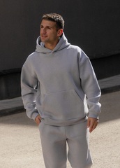 Худи с начесом MAN, пепельное