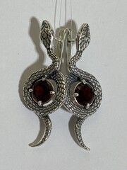 Змея (серьги из серебра)