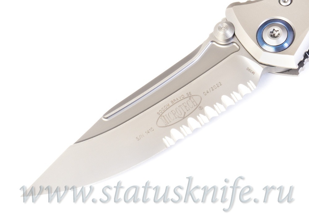 Нож Microtech Socom Bravo 260-8CFTI Single Partially Serrated Blue Collar