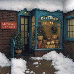 Магазин игрушек зима №1 - фон неопреновый