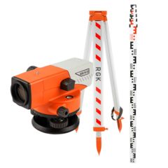 Комплект - оптический нивелир RGK N-32, рейка RGK TS-7 и штатив RGK S6-N N32S6TS7