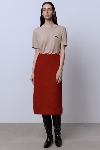 Юбка из ангоры с разрезом