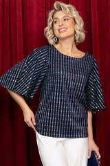 Блуза праздничная Ты ослепляешь! (синяя) Б14698-7М LT Collection