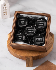 Подарочный набор ароматических свечей (5 штук) в деревянной шкатулке