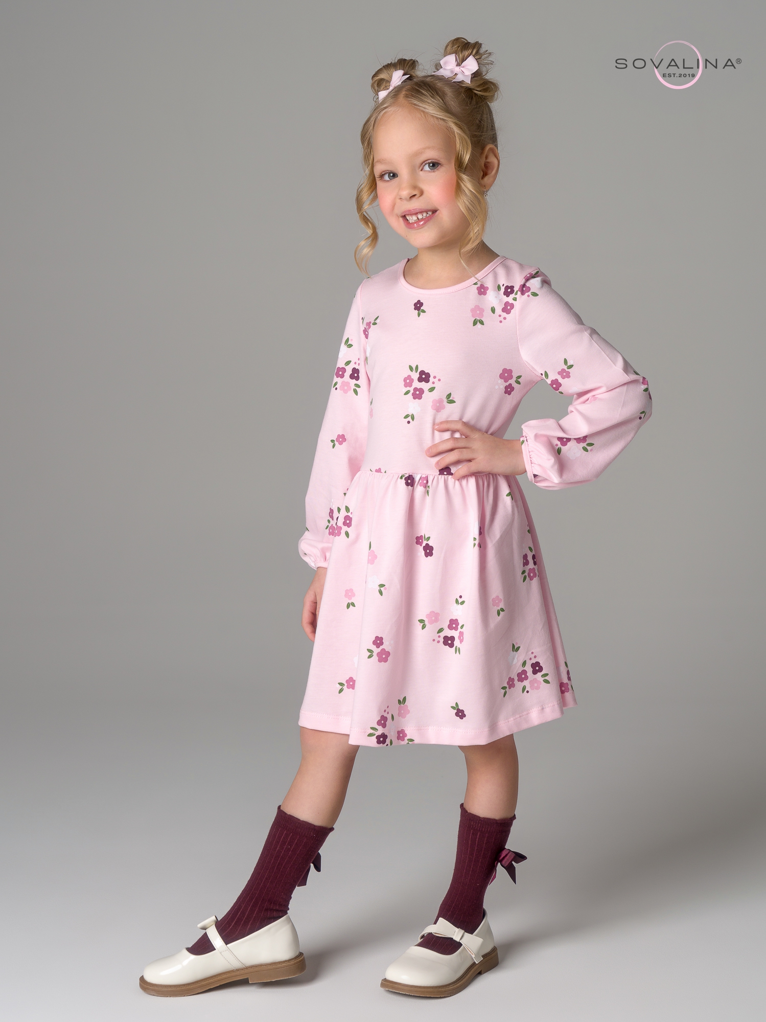 Платье Моана букетик принцессы роза