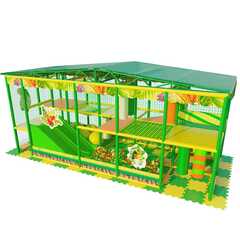 Детский уличный игровой лабиринт с крышей «Тропикана» 6,15×2,46×3,1 м