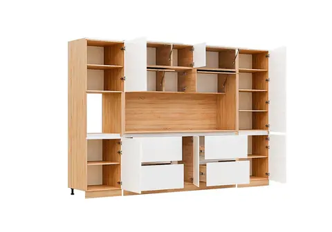 Кухня Карина №3 (Сонома, Белый глянцевый)