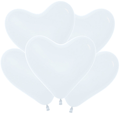 Сердце 12" Белый, Пастель / White 005 Sp