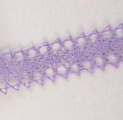 Кружево хлопковое/Тесьма вязаная 19.01.047, ш. 1,9-2 см, сиреневый