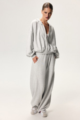 Толстовка на молнии Светло-серый меланж