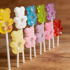 Карамель леденцовая «Мишка (сердечко)» на основе подсластителя изомальт (цвет в ассортименте)