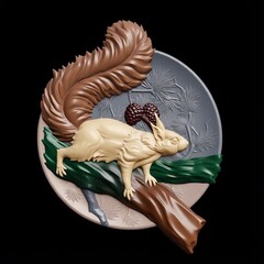 Силиконовый молд Белка (медальон) № 0479