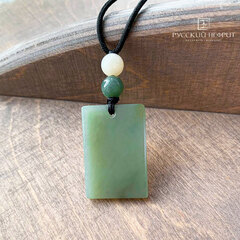 Амулет "Тетрагон" малый. Морская волна нефрит.