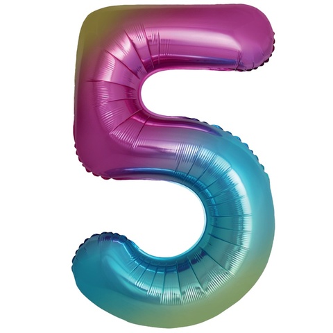 Цифры радужные градиент слим, 102 см