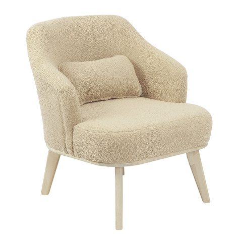 Кресло Мебелик Комфорт 5 ткань барни крем, каркас лак