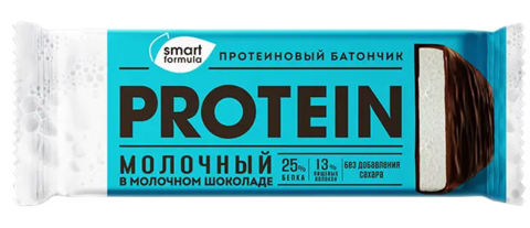 Батончик протеиновый Молочный в молочном шоколаде 'Smart Formula', 40г