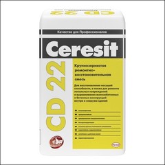 Смесь ремонтная крупнозернистая для бетона CERESIT CD 22/25 (10-100мм) (серый)