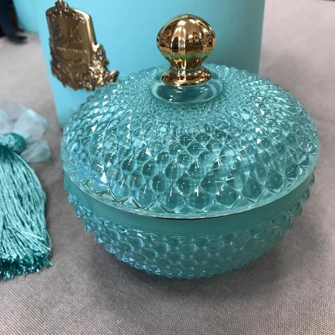 Свеча 185г в бирюзовом стаканчике Cote Noire Blue Round Art Deco