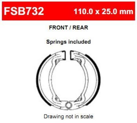 FSB732 Тормозные колодки барабанные MOTO, коробка 2 шт