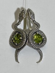Змея (серьги из серебра)
