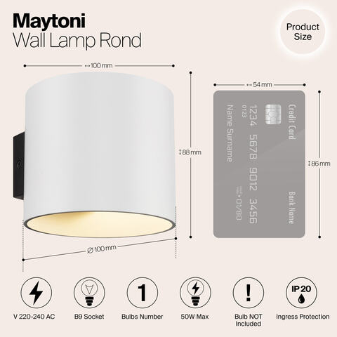Настенный светильник Maytoni Rond C066WL-01W