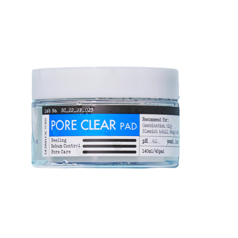 DERMA FACTORY Пэды для очищения лица и сужения пор КИСЛОТЫ Pore Clear Pad, 140 мл