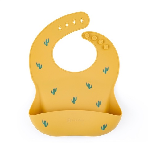 Önlük\PETITE&MARS Silicone bib Take&Match Sam Ochre Cacti 6m+