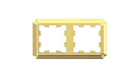 Рамка на 2 поста. Цвет Золото. Schneider Electric(Шнайдер электрик). AtlasDesign Antique. ATN101602