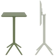Стол пластиковый барный складной Siesta Contract Sky Folding Bar Table 60, оливковый
