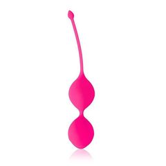 Розовые вагинальные шарики Cosmo с хвостиком - 
