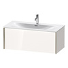 Duravit XViu Тумба подвесная 610x800x480мм, для раковины #234410, 1 ящик, цвет: белый глянцевый/champagne matt XV40350B122